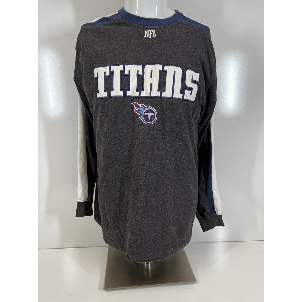NFL Tennessee Titans Team‎ Apparel Gray Adult Size Medium Long Sleeve Shirt Crew